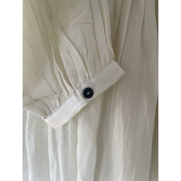 rag & bone Sachi Voluminous Pleated Top Pale Ivory Size Medium Balloon Sleeve - Picture 5 of 6